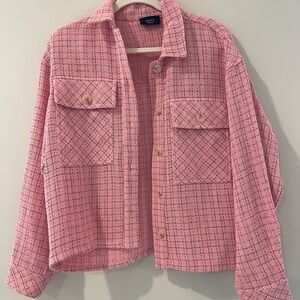 Vici Pink Checkered Blazer